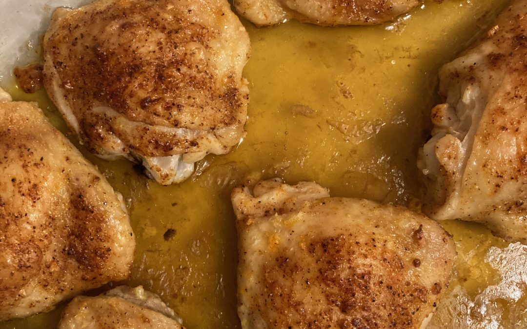 oven-baked chicken thighs
